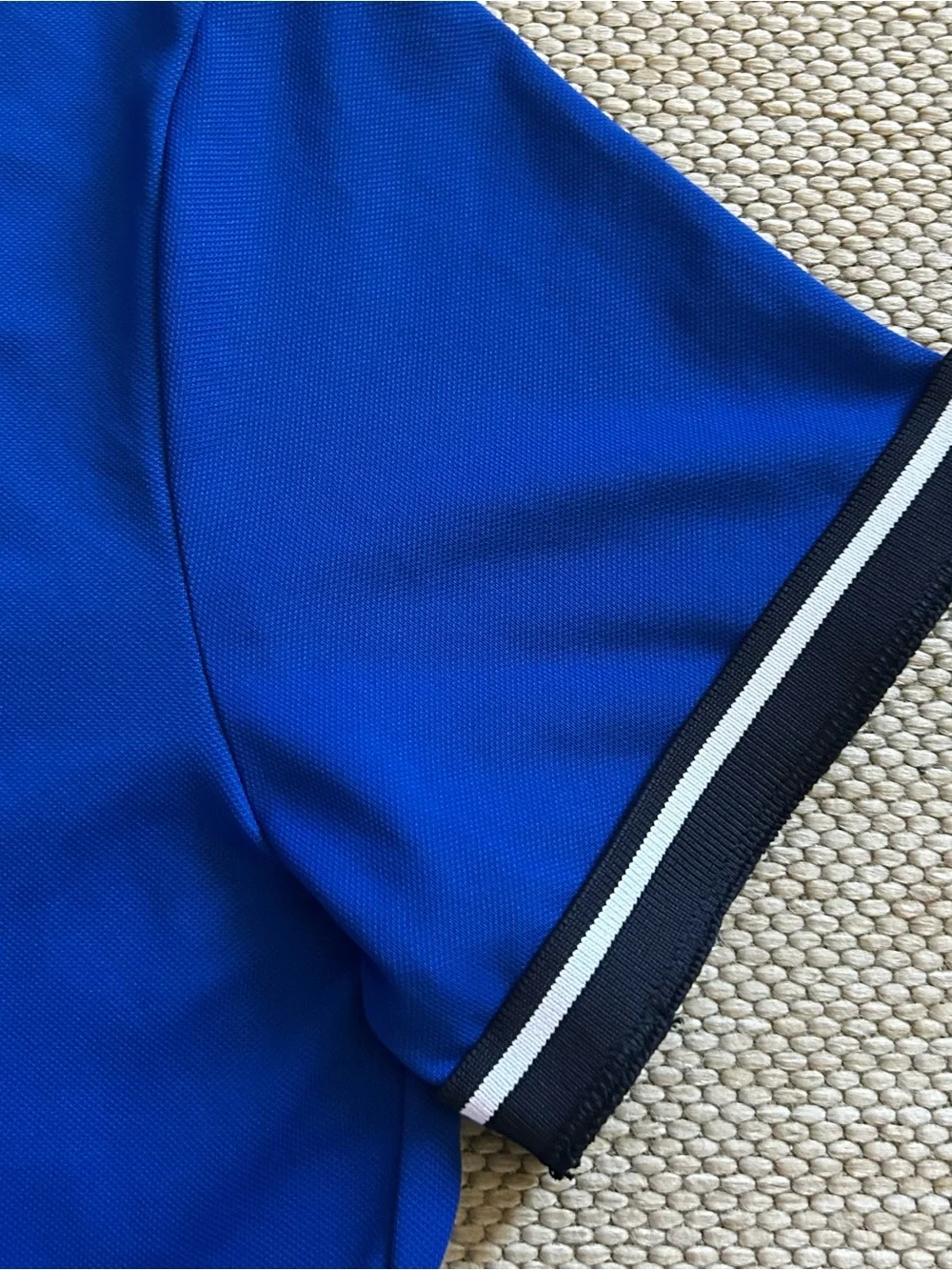 Polo by Ralph Lauren Men’s Royal Blue Performance Polo with Black Stripe Collar